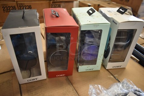 4 BRAND NEW! Various Coby Headphones. 4 Times Your Bid! 