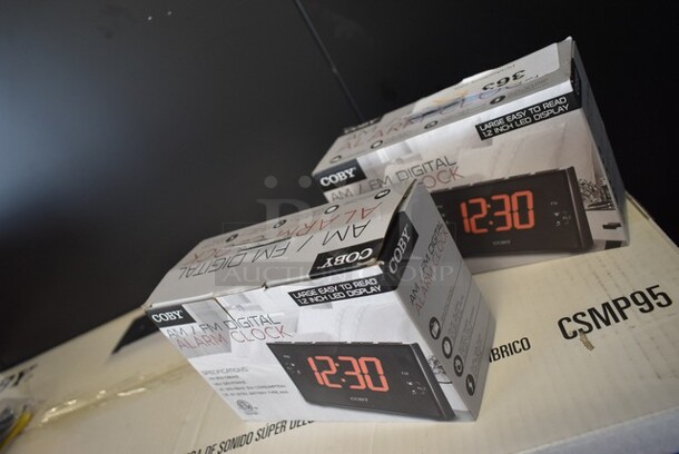 2 BRAND NEW! Coby CBCR-103 AM/FM Digital Alarm Clock. 2 Times Your Bid!  - Image 2 of 3