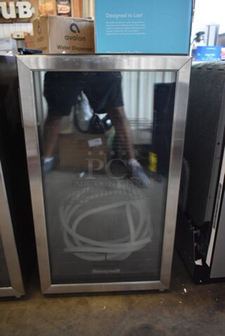 Honeywell H115BCS Beverage Refrigerator and Cooler, 115 Can Mini Fridge with Glass Door for Soda Beer or Wine for Office or Bar with Adjustable Removable Shelving. 115 Volts, 1 Phase. Tested and Powers On But Does Not Get Cold