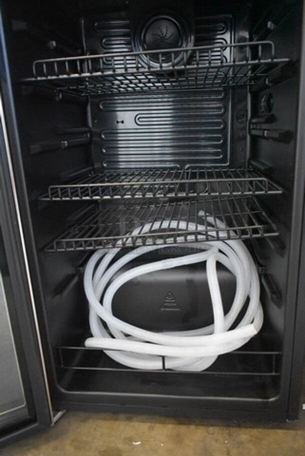 Honeywell H115BCS Beverage Refrigerator and Cooler, 115 Can Mini Fridge with Glass Door for Soda Beer or Wine for Office or Bar with Adjustable Removable Shelving. 115 Volts, 1 Phase. Tested and Powers On But Does Not Get Cold - Image 4 of 6