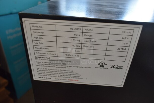 Honeywell H115BCS Beverage Refrigerator and Cooler, 115 Can Mini Fridge with Glass Door for Soda Beer or Wine for Office or Bar with Adjustable Removable Shelving. 115 Volts, 1 Phase. Tested and Powers On But Does Not Get Cold - Image 6 of 6