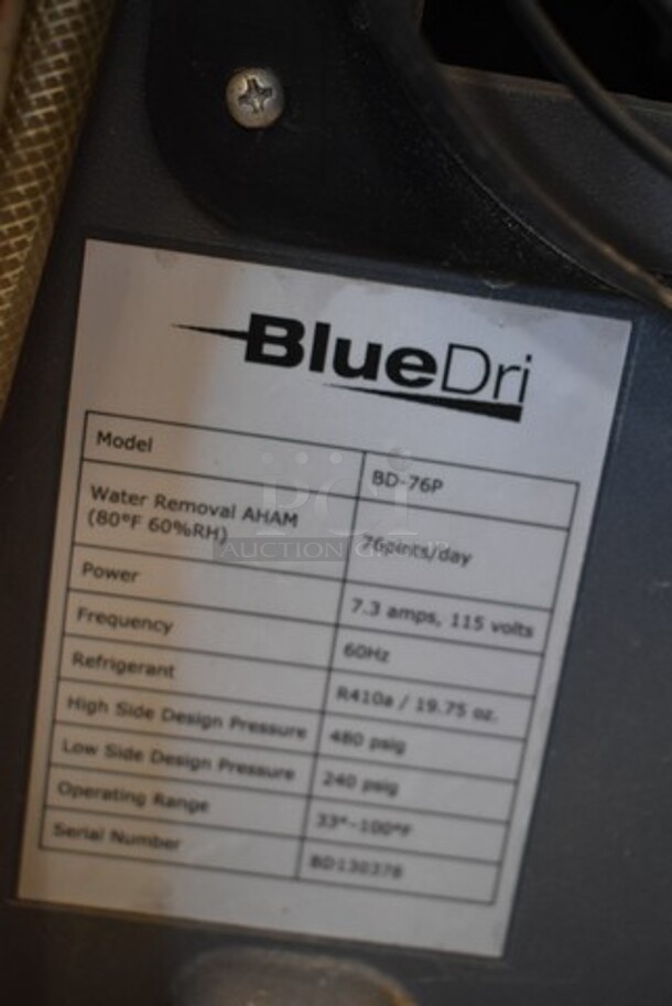 BlueDri BD-76P Commercial Dehumidifier for Home. 115 Volts, 1 Phase. Tested and Working! - Image 4 of 4