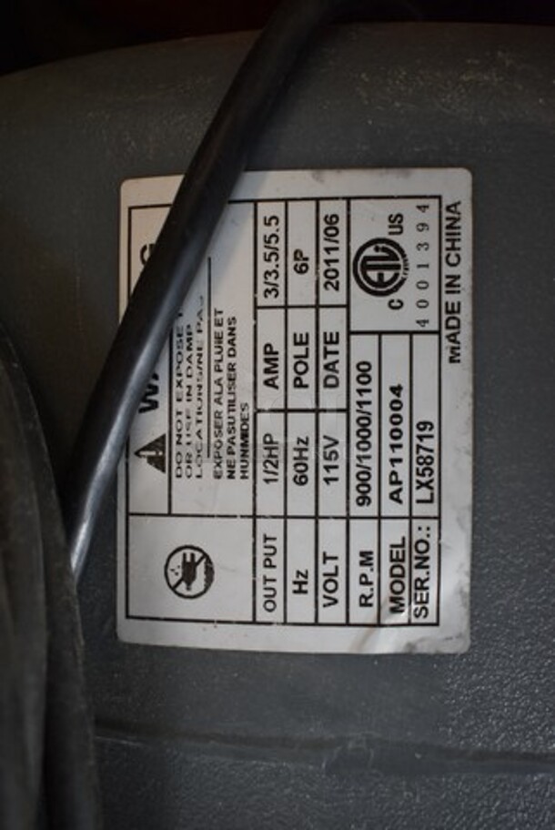 AP110004 Floor Style Air Mover w/ Handle. 115 Volts, 1 Phase. Tested and Working! - Image 4 of 4