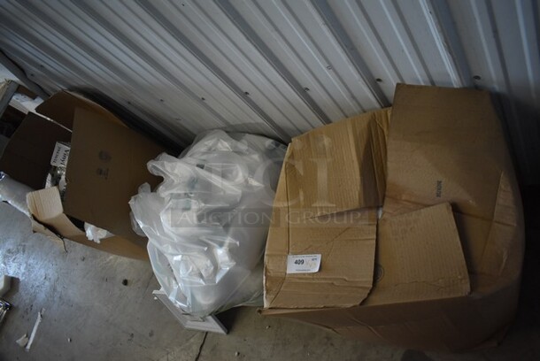 ALL ONE MONEY! Lot of 3 Boxes of BRAND NEW! Items Including Napkins, Noble Gloves, Styrofoam Cups - Image 1 of 5