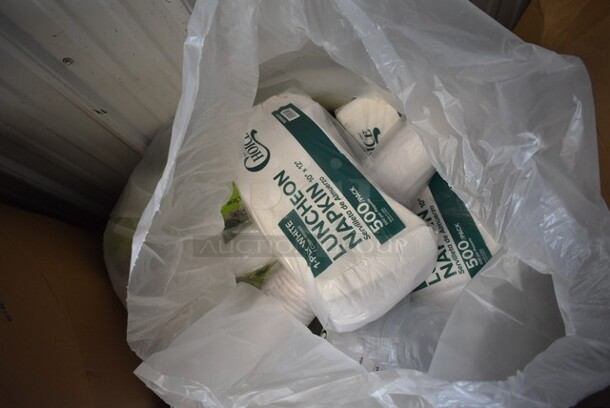 ALL ONE MONEY! Lot of 3 Boxes of BRAND NEW! Items Including Napkins, Noble Gloves, Styrofoam Cups - Image 4 of 5