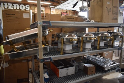 5 BRAND NEW SCRATCH AND DENT! Stainless Steel Chafing Dishes Including 4 Oval Chafers. 5 Times Your Bid! 