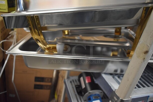 5 BRAND NEW SCRATCH AND DENT! Stainless Steel Chafing Dishes Including 4 Oval Chafers. 5 Times Your Bid!  - Image 3 of 5