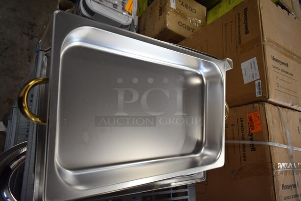 5 BRAND NEW SCRATCH AND DENT! Stainless Steel Chafing Dishes Including 4 Oval Chafers. 5 Times Your Bid!  - Image 4 of 5