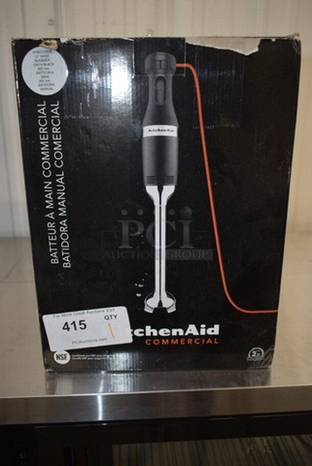 BRAND NEW SCRATCH AND DENT! KitchenAid KHBC312OB 300 Series 12" Two-Speed Immersion Blender - 1/2 HP. 120 Volts, 1 Phase. Tested and Working! - Image 2 of 4