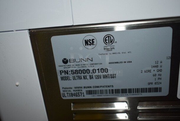 BRAND NEW SCRATCH AND DENT! 2024 Bunn ULTRA NX 58000.0100 Stainless Steel White and Stainless Steel Double 3 Gallon Slushy Machine. 120 Volts, 1 Phase. Tested and Powers On But Does Not Get Cold - Image 5 of 5