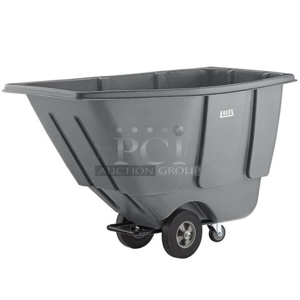 2 BRAND NEW SCRATCH AND DENT! Lavex 475AG001TBGY Dark Gray Poly 0.5 cu. yard Tilt Truck. 300 lb. 2 Times Your Bid!  - Image 1 of 7