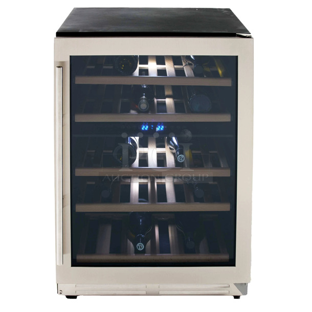 BRAND NEW SCRATCH AND DENT! Avanti WCF43S3SD 43 Bottle Designer Series Dual-Zone Wine Cooler Merchandiser. 115 Volts, 1 Phase. Tested and Working! - Image 1 of 7