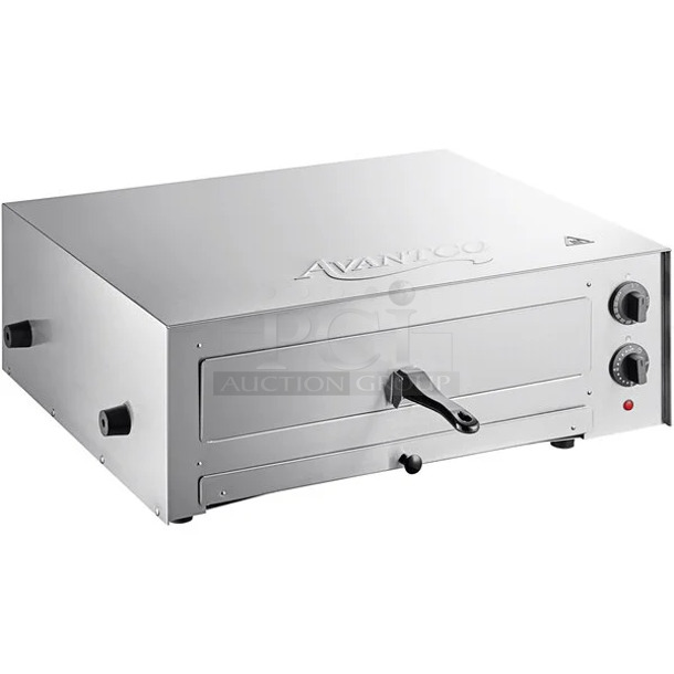 BRAND NEW SCRATCH AND DENT! Avantco 177CPO16TS Stainless Steel Countertop Pizza / Snack Oven with Adjustable Thermostatic Control. 120 Volts, 1 Phase. Tested and Working! - Image 1 of 8