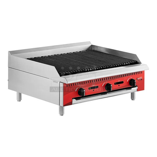 BRAND NEW SCRATCH AND DENT! 2024 Avantco 177CAG36RC Stainless Steel 36" Natural Gas Countertop Radiant Charbroiler. 90,000 BTU. - Image 1 of 6