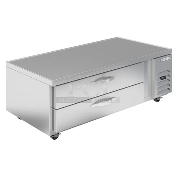 BRAND NEW SCRATCH AND DENT! Beverage Air WTFCS60HC Stainless Steel Commercial 2 Drawer Freezer Chef Base on Commercial Casters. 115 Volts, 1 Phase. Tested and Working! - Image 1 of 9