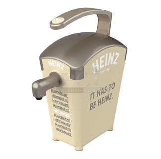 BRAND NEW SCRATCH AND DENT! Heinz 1251313925 Keystone 1.5 Gallon Cream Plastic Countertop Mayonnaise Pump Dispenser