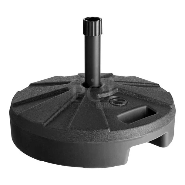 5 BRAND NEW SCRATCH AND DENT! Lancaster Table & Seating 427BASEFIL66 Black Plastic Fillable Umbrella Base. May be Missing Pieces. 5 Times Your Bid! - Image 1 of 7
