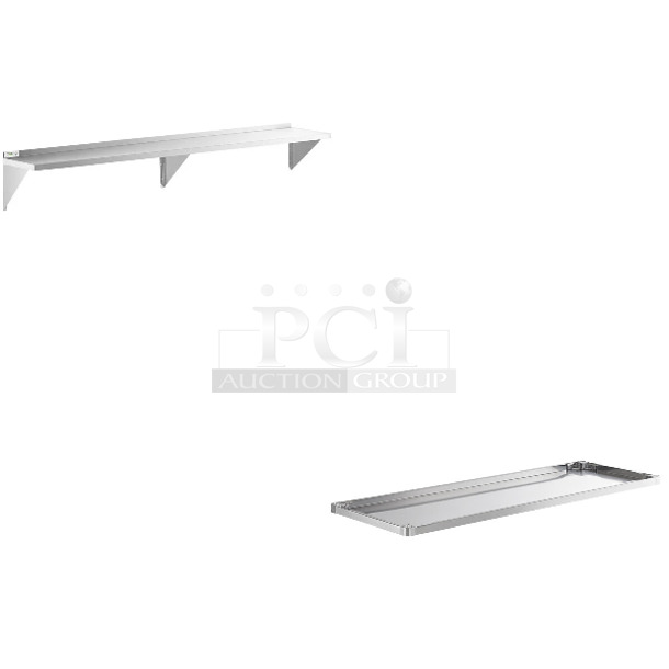 2 BRAND NEW SCRATCH AND DENT! Items Including Regency 600UT3072S Adjustable Stainless Steel Work Table Undershelf for 30" x 72" Tables - 18 Gauge and Regency 600WS1896HD 16 Gauge Stainless Steel 18" x 96" Heavy Duty Wall Shelf. May Be Missing Pieces. 2 Times Your Bid!  - Image 1 of 4