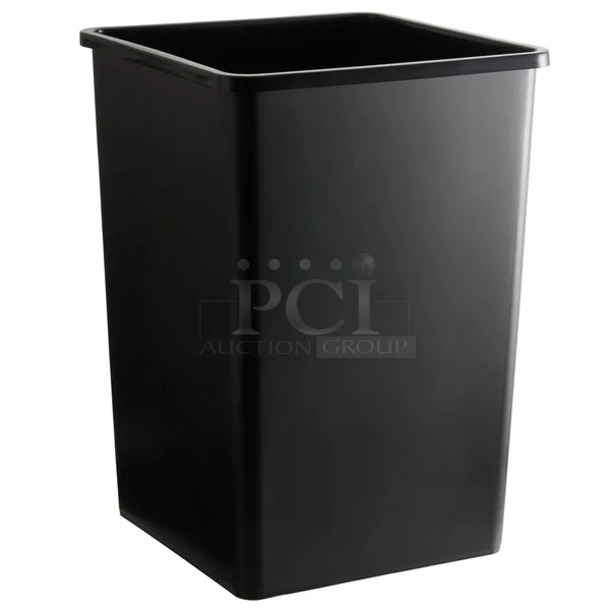 BRAND NEW SCRATCH AND DENT! Lavex 475SQ35BK 35 Gallon Black Square Trash Can - Image 1 of 4