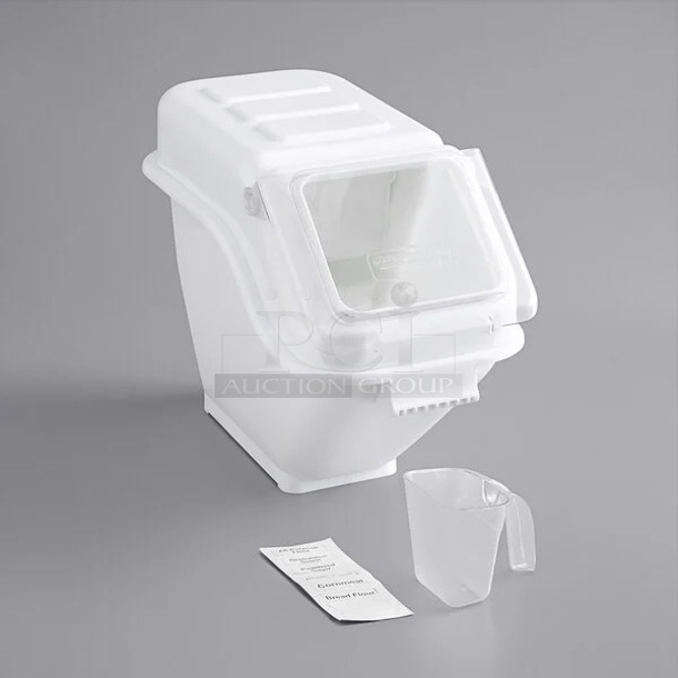 3 BRAND NEW SCRATCH AND DENT! Bakers Mark 6.3 Gallon / 100 Cup Shelf Ingredient Bin with Flip Lid. 3 Times Your Bid!  - Image 1 of 8