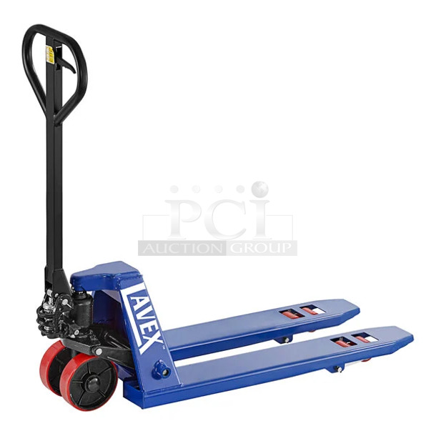BRAND NEW SCRATCH AND DENT! Lavex 481DB20MN 17" x 35 1/2" Manual Pallet Jack - 4,400 lb. Capacity - Image 1 of 7