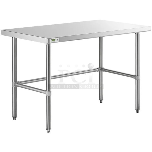 BRAND NEW SCRATCH AND DENT! Regency 600WT30X48SS 30" x 48" 16-Gauge 304 Stainless Steel Commercial Open Base Work Table. May Be Missing Pieces. - Image 1 of 3