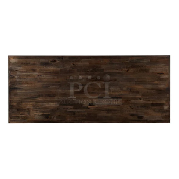 BRAND NEW SCRATCH AND DENT! Lancaster Table & Seating 3493072BBESP 30" x 72" Wood Butcher Block Table Top with Espresso Finish - Image 1 of 4