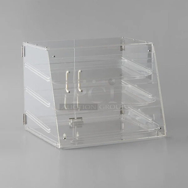 BRAND NEW SCRATCH AND DENT! Choice 176BDC3 3 Tray Bakery Display Case with Rear Doors - 21" x 17 3/4" x 16 1/2" - Image 1 of 4