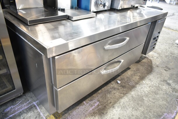 BRAND NEW SCRATCH AND DENT! Beverage Air WTFCS60HC Stainless Steel Commercial 2 Drawer Freezer Chef Base on Commercial Casters. 115 Volts, 1 Phase. Tested and Working! - Image 3 of 9