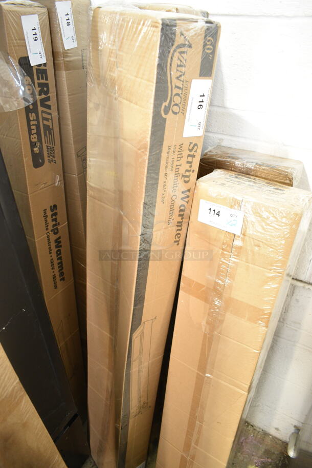 BRAND NEW IN BOX! Avantco 177SW60INCP Stainless Steel Commercial 60" High Wattage Strip Warmer with Infinite Controls. 120 Volts, 1 Phase. - Image 2 of 3
