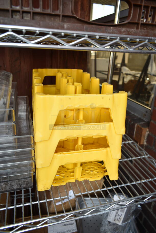ALL ONE MONEIY! Three Tier Lot of Various Items Including 471SP24QT Choice 24 Qt. Standard Weight Aluminum Stock Pot, Clear Bins, Bottle Crates, Bread Crates.  - Image 9 of 12