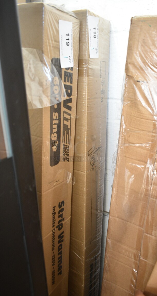 BRAND NEW IN BOX! ServIt 423SWI60CP Stainless Steel Commercial 60" High Wattage Strip Warmer with Adjustable Infinite Controls and Cord. 120 Volts, 1 Phase.  - Image 2 of 3