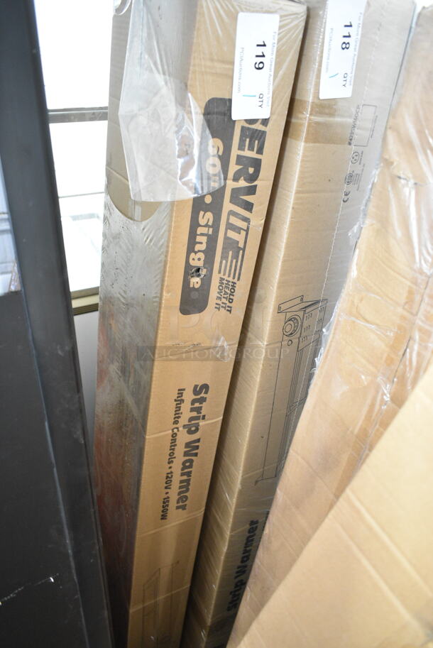 BRAND NEW IN BOX! ServIt 423SWI60CP Stainless Steel Commercial 60" High Wattage Strip Warmer with Adjustable Infinite Controls and Cord. 120 Volts, 1 Phase.  - Image 2 of 3