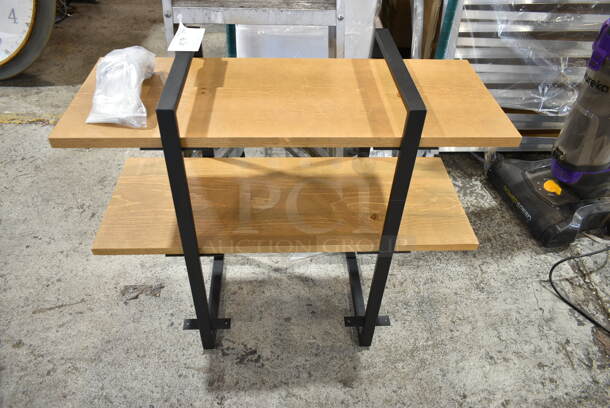 Metal and Wooden 2 Tier Shelf.  - Image 1 of 4