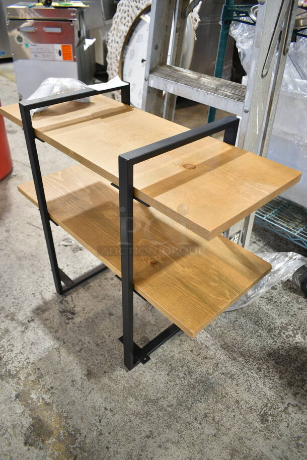 Metal and Wooden 2 Tier Shelf.  - Image 2 of 4