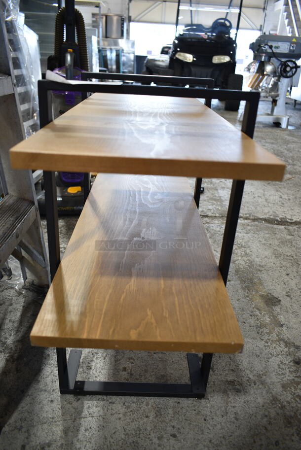 Metal and Wooden 2 Tier Shelf.  - Image 4 of 4