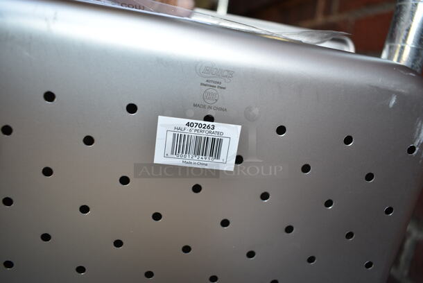 6 BRAND NEW SCRATCH AND DENT! Various Items Including 407TRNRSW63 Choice 6" x 3" Square Edge Turner with White Polypropylene Handle, 4070263 Choice 1/2 Size 6" Deep Anti-Jam Perforated Stainless Steel Steam table / Hotel Pan - 24 Gauge. 6 Times Your Bid!  - Image 7 of 7