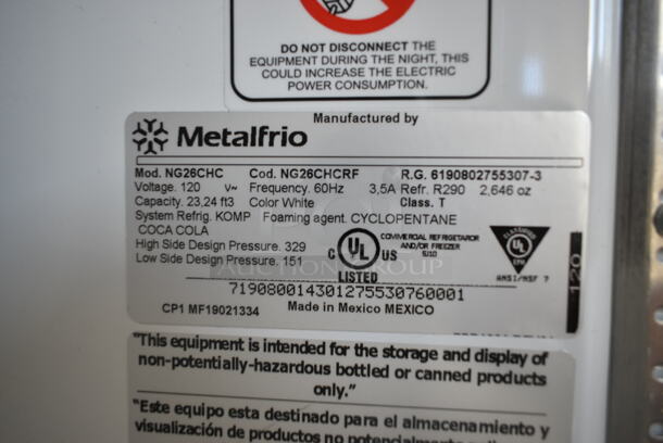 Metalfrio NG26CHC Metal Commercial Single Door Reach In Cooler Merchandiser w/ Poly Coated Racks. 115 Volts, 1 Phase. Tested and Working! - Image 8 of 8