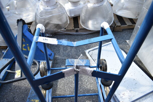 BRAND NEW SCRATCH AND DENT! Blue Metal Barrel Dolly. - Image 6 of 7
