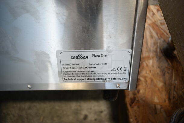 BRAND NEW SCRATCH AND DENT! 2023 Crosson CPO-160 Stainless Steel Commercial Countertop Electric Powered Single Deck Pizza Oven w/ Broken Cooking Stone. 120 Volts, 1 Phase. Tested and Working! - Image 6 of 6