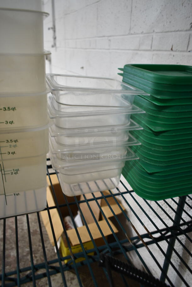 ALL ONE MONEY! Tier Lot of Various Items Including Poly Bins, Green Lids and Napkin Dispensers - Image 3 of 11