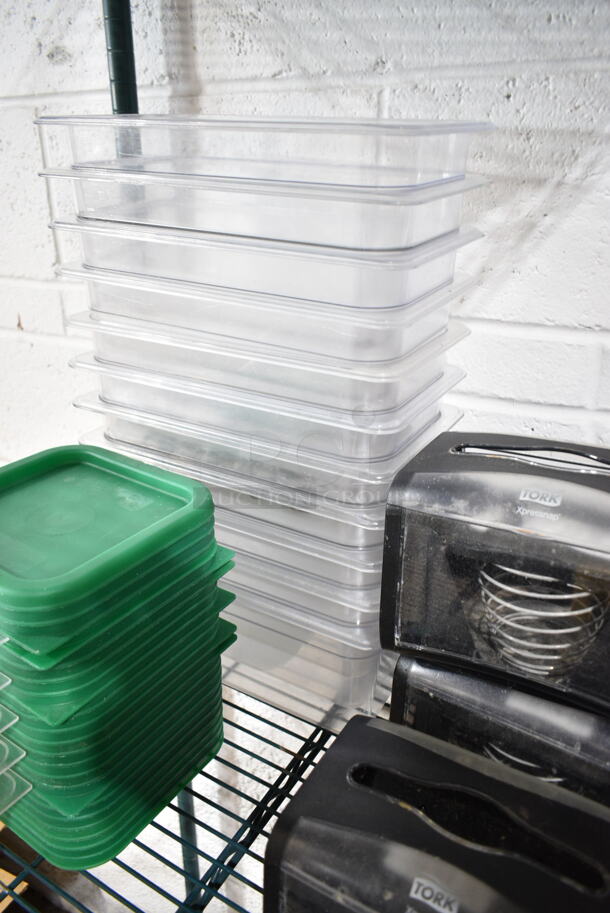 ALL ONE MONEY! Tier Lot of Various Items Including Poly Bins, Green Lids and Napkin Dispensers - Image 5 of 11