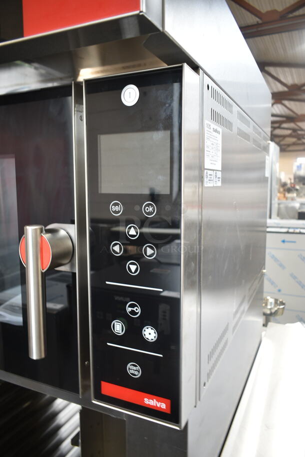 BRAND NEW! 2022 Salva 2010 KX-5+H Stainless Steel Commercial Countertop Electric Powered Convection Oven on Pan Rack. 208-240 Volts, 3 Phase. - Image 7 of 10