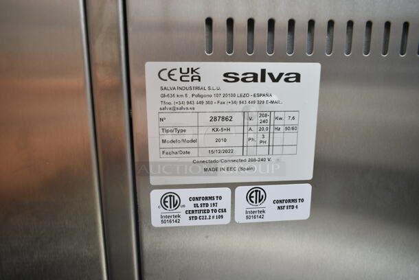 BRAND NEW! 2022 Salva 2010 KX-5+H Stainless Steel Commercial Countertop Electric Powered Convection Oven on Pan Rack. 208-240 Volts, 3 Phase. - Image 10 of 10
