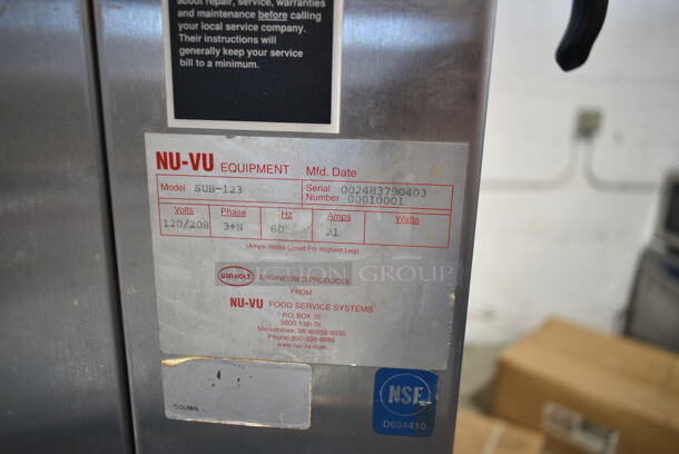 Nu Vu SUB-123 Stainless Steel Commercial Electric Powered Oven Proofer on Commercial Casters. 120/208 Volts, 3 Phase.  - Image 8 of 8