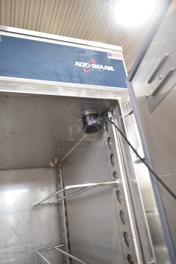 2016 Alto Shaam 1200-UP Stainless Steel Commercial Mobile 16 Pan Dutch Door Holding Cabinet with Universal Racks on Commercial Casters. 208-240 Volts, 1 Phase.  - Image 8 of 10