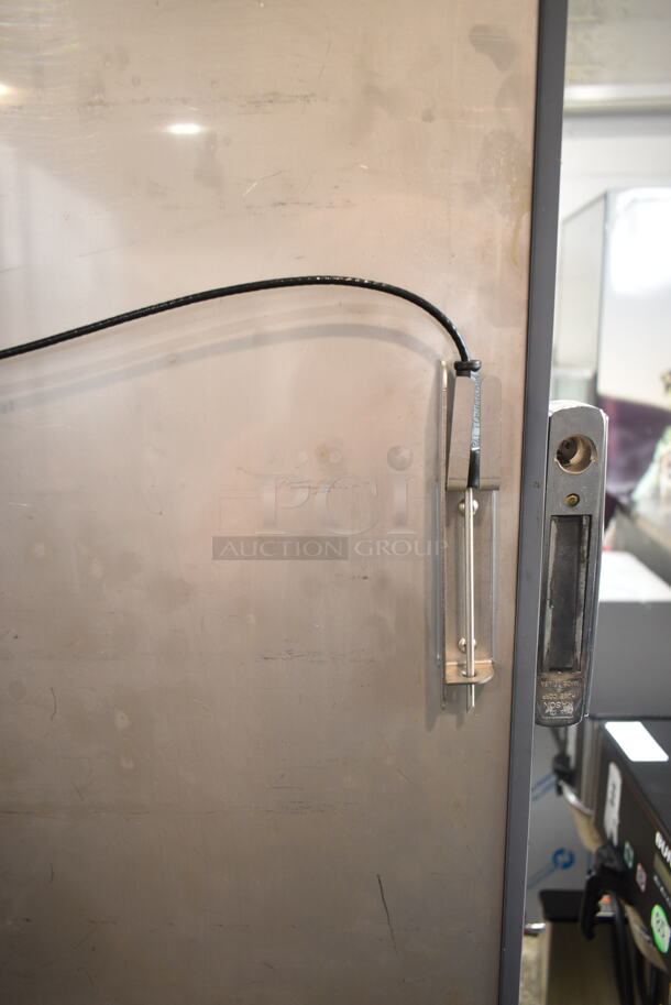 2016 Alto Shaam 1200-UP Stainless Steel Commercial Mobile 16 Pan Dutch Door Holding Cabinet with Universal Racks on Commercial Casters. 208-240 Volts, 1 Phase.  - Image 9 of 10