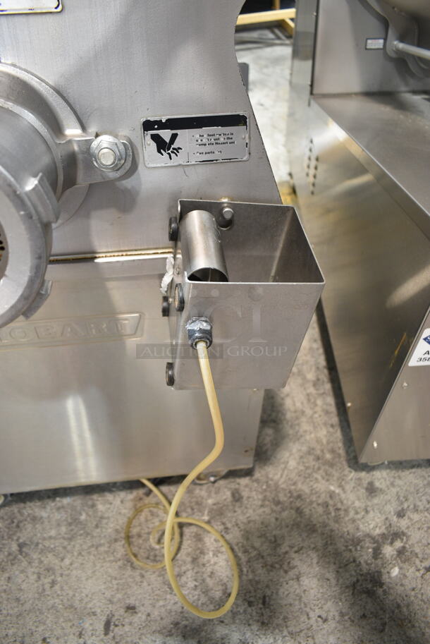 Hobart MG2032 Metal Commercial Floor Style Electric Powered Meat Mixer Grinder w/ Foot Pedal on Commercial Casters. 208 Volts, 3 Phase. Tested and Working! - Image 5 of 9