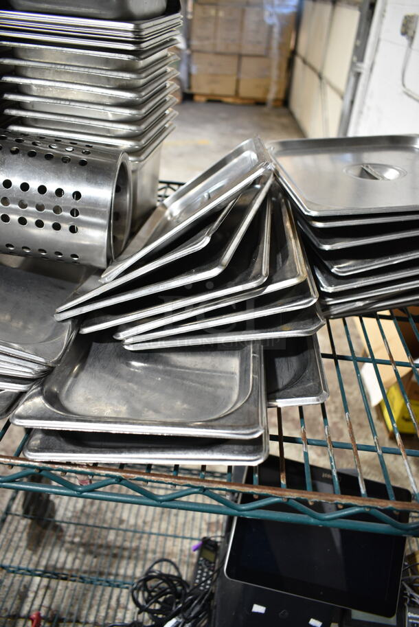 30 Various Stainless Steel Items Including Drop In Bins, Drop In Bin Lids and Silverware Bin. 30 Times Your Bid!  - Image 3 of 10