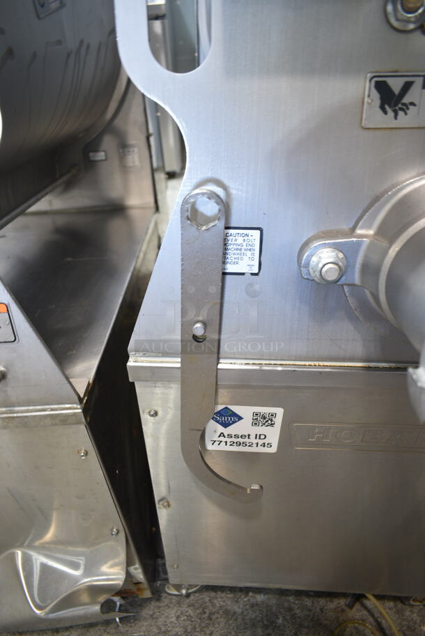 Hobart MG2032 Metal Commercial Floor Style Electric Powered Meat Mixer Grinder w/ Foot Pedal on Commercial Casters. 208 Volts, 3 Phase. Tested and Working! - Image 6 of 9